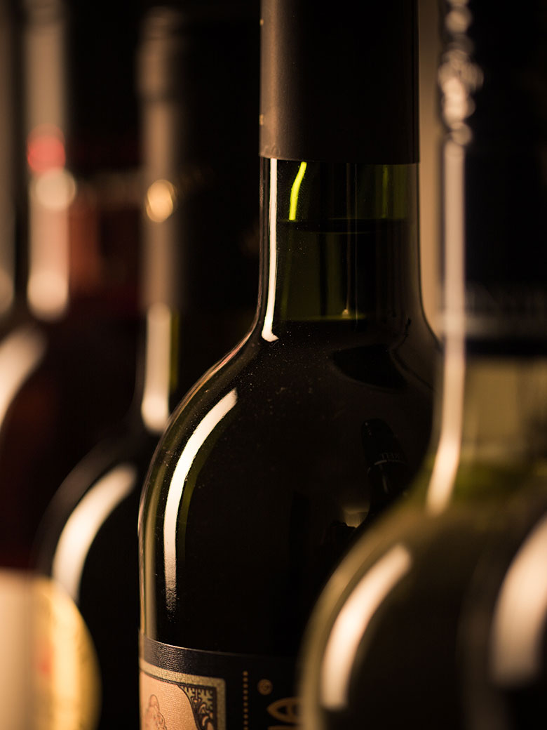 Row of Wine Bottles